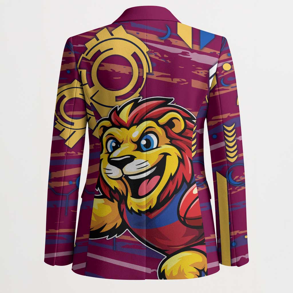 Brisbane Lions Blazer Mascot Cartoon Football Illustration Style