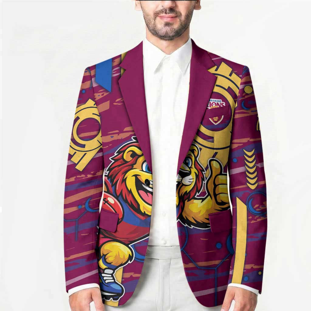 Brisbane Lions Blazer Mascot Cartoon Football Illustration Style