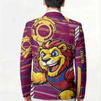 Brisbane Lions Blazer Mascot Cartoon Football Illustration Style