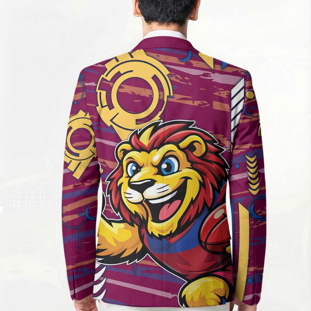 Brisbane Lions Blazer Mascot Cartoon Football Illustration Style