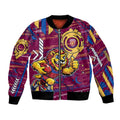 Brisbane Lions Bomber Jacket Mascot Cartoon Football Illustration Style