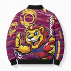 Brisbane Lions Bomber Puffer Jacket Mascot Cartoon Football Illustration Style