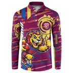 Brisbane Lions Button Sweatshirt Mascot Cartoon Football Illustration Style