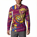Brisbane Lions Button Sweatshirt Mascot Cartoon Football Illustration Style