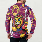 Brisbane Lions Button Sweatshirt Mascot Cartoon Football Illustration Style