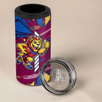Brisbane Lions 4 in 1 Can Cooler Tumbler Mascot Cartoon Football Illustration Style