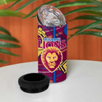 Brisbane Lions 4 in 1 Can Cooler Tumbler Mascot Cartoon Football Illustration Style