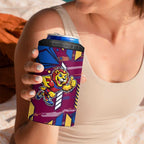 Brisbane Lions 4 in 1 Can Cooler Tumbler Mascot Cartoon Football Illustration Style