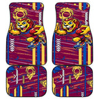 Brisbane Lions Car Mats Mascot Cartoon Football Illustration Style