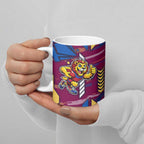 Brisbane Lions Ceramic Mug Mascot Cartoon Football Illustration Style