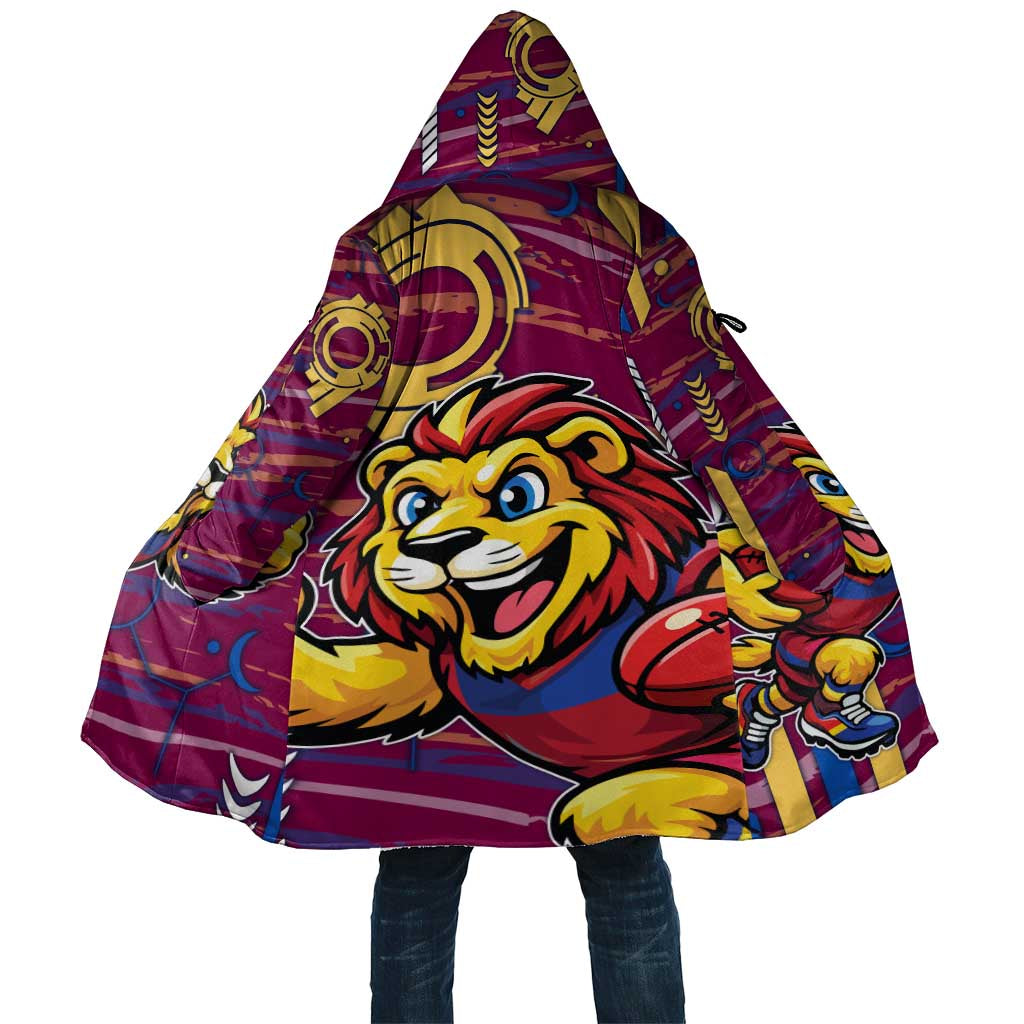 Brisbane Lions Cloak Mascot Cartoon Football Illustration Style