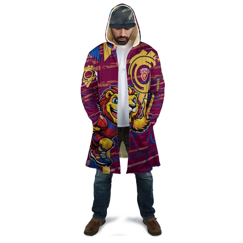 Brisbane Lions Cloak Mascot Cartoon Football Illustration Style