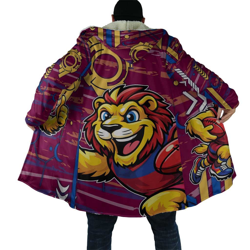Brisbane Lions Cloak Mascot Cartoon Football Illustration Style