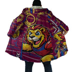 Brisbane Lions Cloak Mascot Cartoon Football Illustration Style