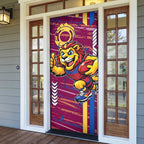 Brisbane Lions Door Cover Mascot Cartoon Football Illustration Style