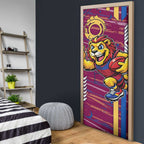 Brisbane Lions Door Cover Mascot Cartoon Football Illustration Style