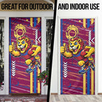 Brisbane Lions Door Cover Mascot Cartoon Football Illustration Style