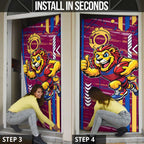 Brisbane Lions Door Cover Mascot Cartoon Football Illustration Style