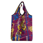 Brisbane Lions Grocery Bag Mascot Cartoon Football Illustration Style