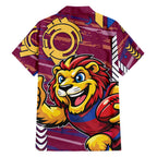 Brisbane Lions Hawaiian Shirt Mascot Cartoon Football Illustration Style