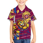 Brisbane Lions Hawaiian Shirt Mascot Cartoon Football Illustration Style
