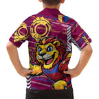 Brisbane Lions Hawaiian Shirt Mascot Cartoon Football Illustration Style