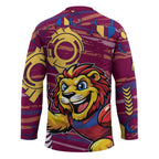 Brisbane Lions Hockey Jersey Mascot Cartoon Football Illustration Style