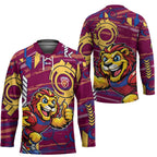 Brisbane Lions Hockey Jersey Mascot Cartoon Football Illustration Style
