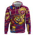 Brisbane Lions Hoodie Mascot Cartoon Football Illustration Style