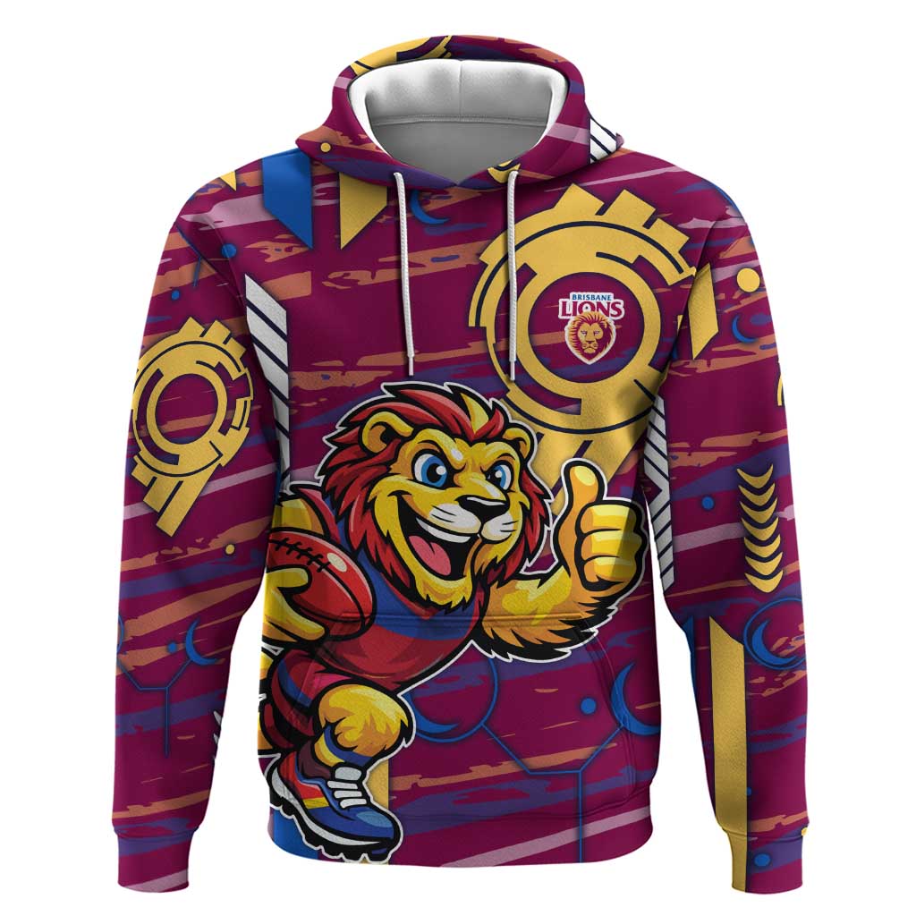 Brisbane Lions Hoodie Mascot Cartoon Football Illustration Style
