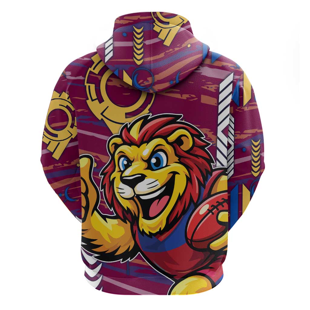 Brisbane Lions Hoodie Mascot Cartoon Football Illustration Style