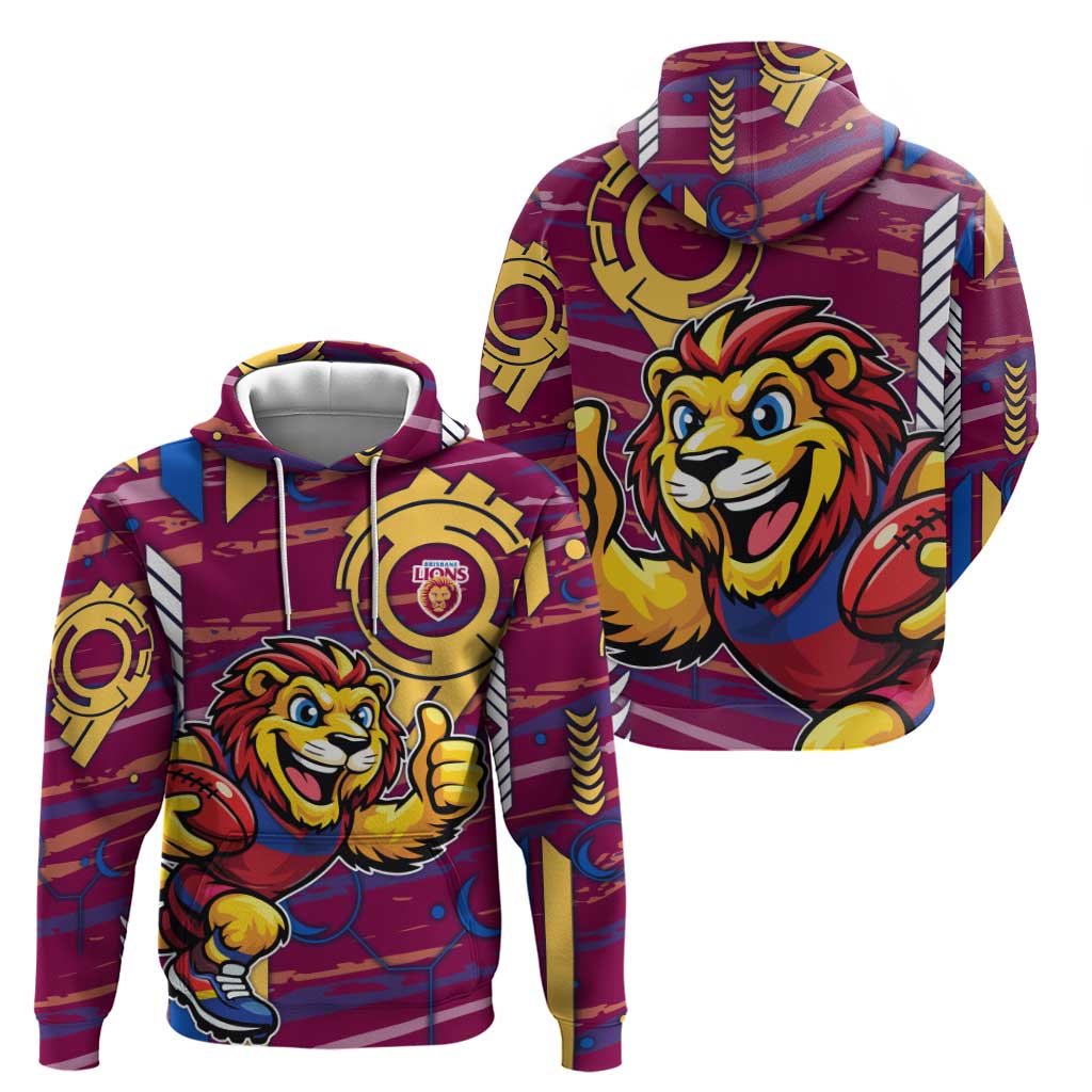 Brisbane Lions Hoodie Mascot Cartoon Football Illustration Style