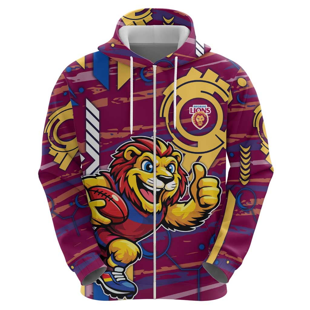 Brisbane Lions Hoodie Mascot Cartoon Football Illustration Style