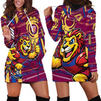 Brisbane Lions Hoodie Dress Mascot Cartoon Football Illustration Style