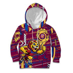 Brisbane Lions Kid Hoodie Mascot Cartoon Football Illustration Style