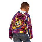 Brisbane Lions Kid Hoodie Mascot Cartoon Football Illustration Style