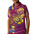 Brisbane Lions Kid Polo Shirt Mascot Cartoon Football Illustration Style