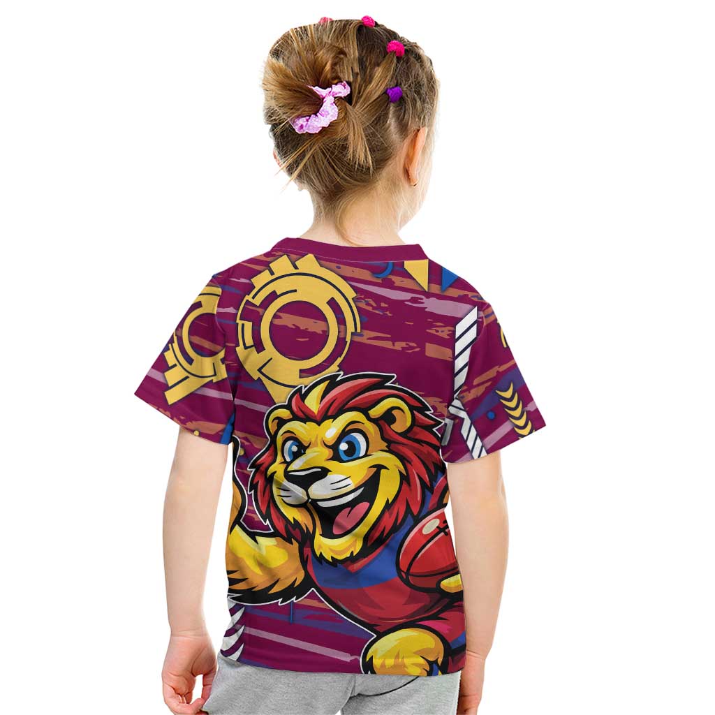 Brisbane Lions Kid T Shirt Mascot Cartoon Football Illustration Style