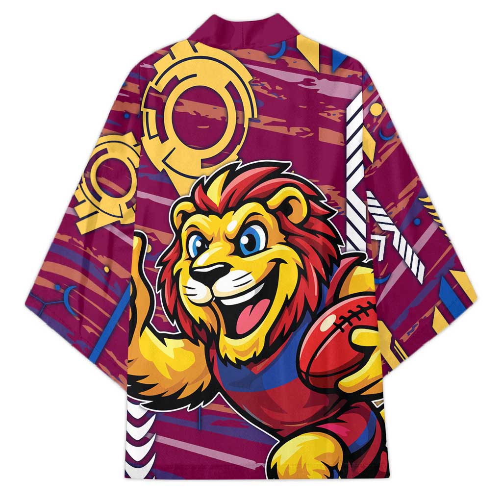 Brisbane Lions Kimono Mascot Cartoon Football Illustration Style