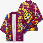 Brisbane Lions Kimono Mascot Cartoon Football Illustration Style