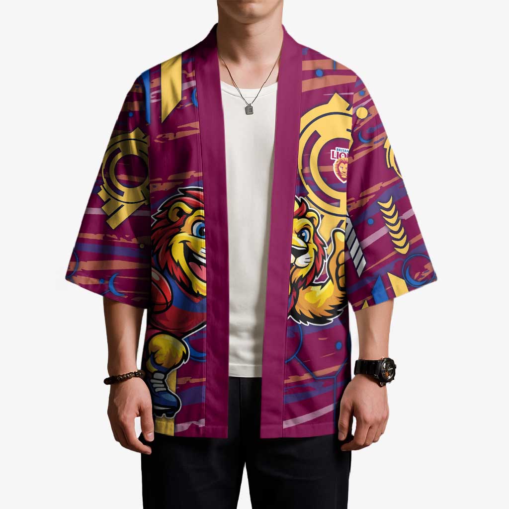 Brisbane Lions Kimono Mascot Cartoon Football Illustration Style