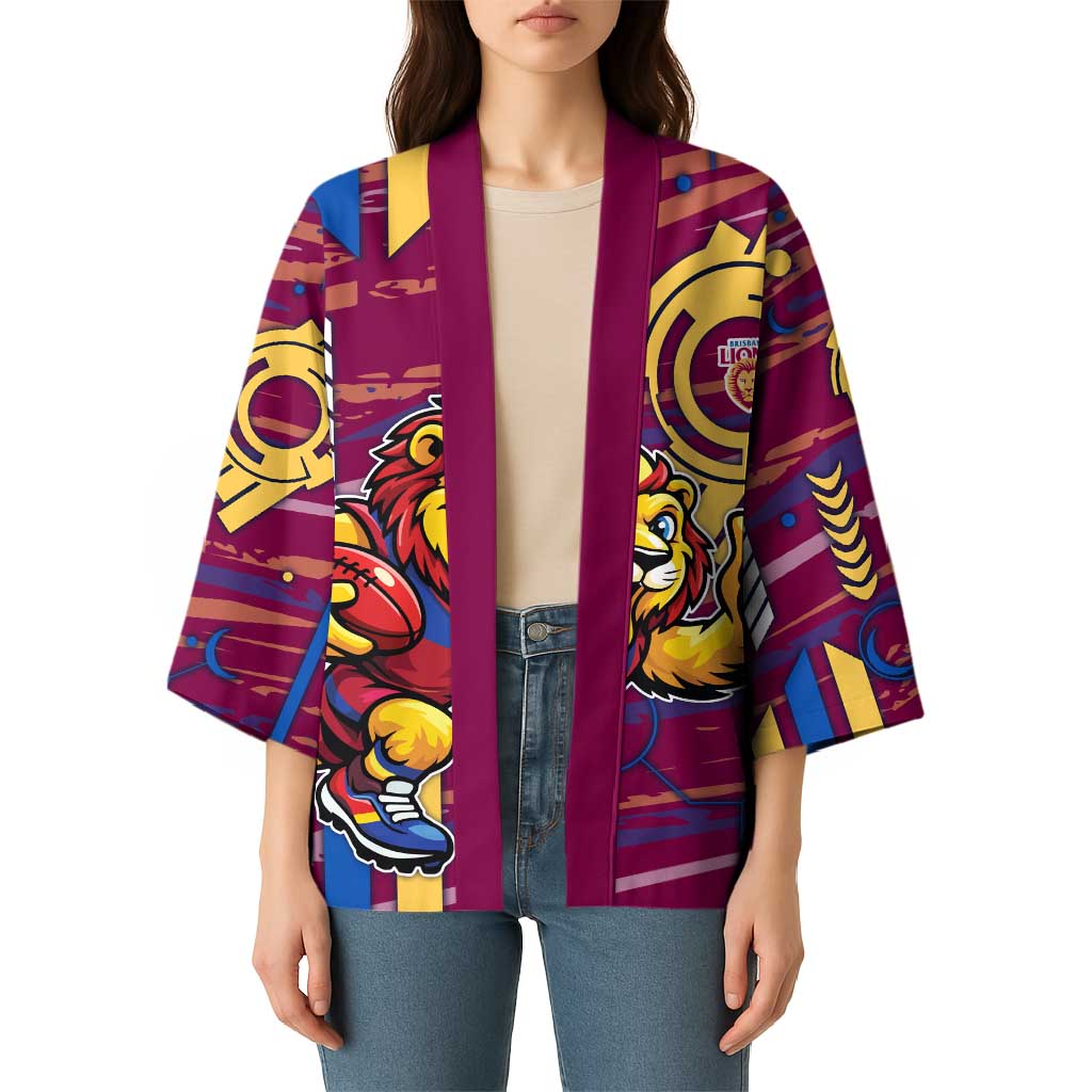 Brisbane Lions Kimono Mascot Cartoon Football Illustration Style