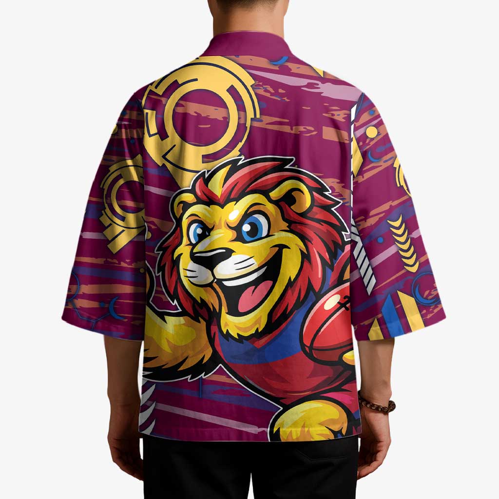 Brisbane Lions Kimono Mascot Cartoon Football Illustration Style