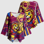 Brisbane Lions Kimono Sleeve Blouse Mascot Cartoon Football Illustration Style