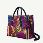 Brisbane Lions Leather Bag Mascot Cartoon Football Illustration Style