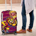 Brisbane Lions Luggage Cover Mascot Cartoon Football Illustration Style