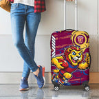 Brisbane Lions Luggage Cover Mascot Cartoon Football Illustration Style