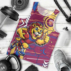 Brisbane Lions Men Tank Top Mascot Cartoon Football Illustration Style