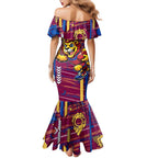 Brisbane Lions Mermaid Dress Mascot Cartoon Football Illustration Style