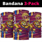 Brisbane Lions Neck Gaiter Mascot Cartoon Football Illustration Style
